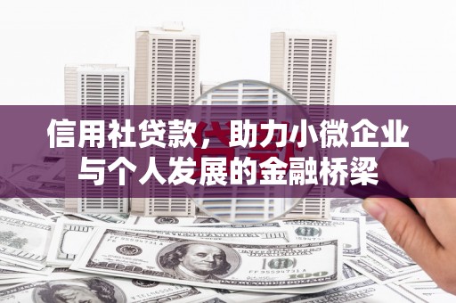 辽源信用社贷款，助力小微企业与个人发展的金融桥梁