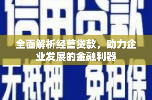 辽源全面解析经营贷款，助力企业发展的金融利器