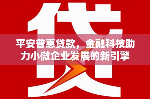 辽源平安普惠贷款，金融科技助力小微企业发展的新引擎