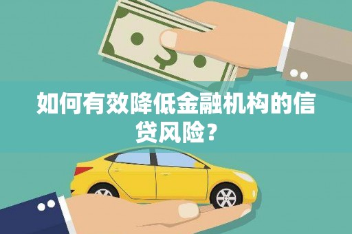 辽源如何有效降低金融机构的信贷风险？