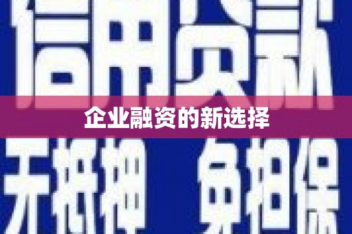 辽源企业融资的新选择