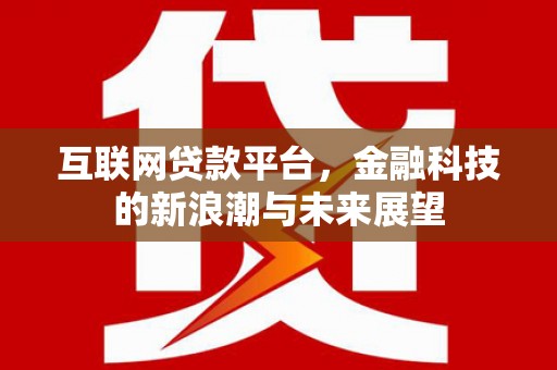 辽源互联网贷款平台，金融科技的新浪潮与未来展望