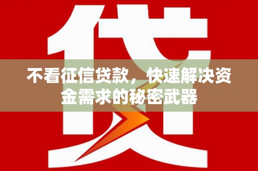 辽源不看征信贷款，快速解决资金需求的秘密武器