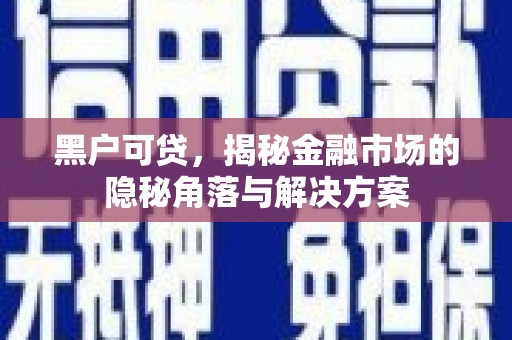 辽源黑户可贷，揭秘金融市场的隐秘角落与解决方案
