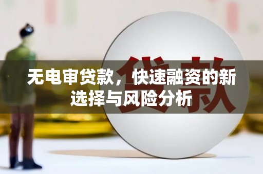 辽源无电审贷款，快速融资的新选择与风险分析