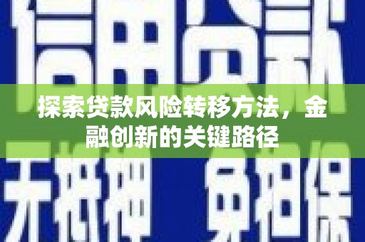 辽源探索贷款风险转移方法，金融创新的关键路径