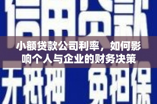 辽源小额贷款公司利率，如何影响个人与企业的财务决策
