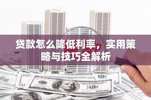 辽源贷款怎么降低利率，实用策略与技巧全解析