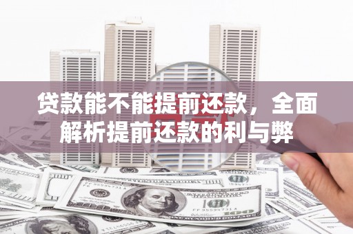 辽源贷款能不能提前还款，全面解析提前还款的利与弊