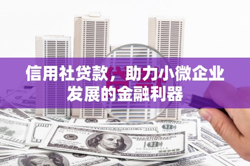 辽源信用社贷款，助力小微企业发展的金融利器