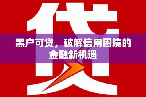 辽源黑户可贷，破解信用困境的金融新机遇