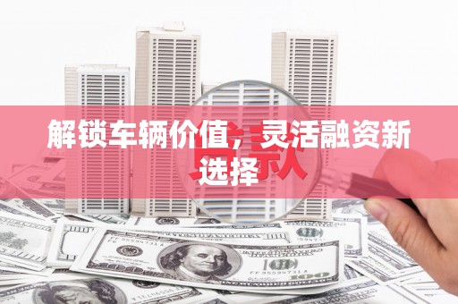 辽源解锁车辆价值，灵活融资新选择