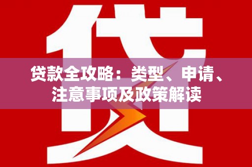 辽源贷款全攻略：类型、申请、注意事项及政策解读